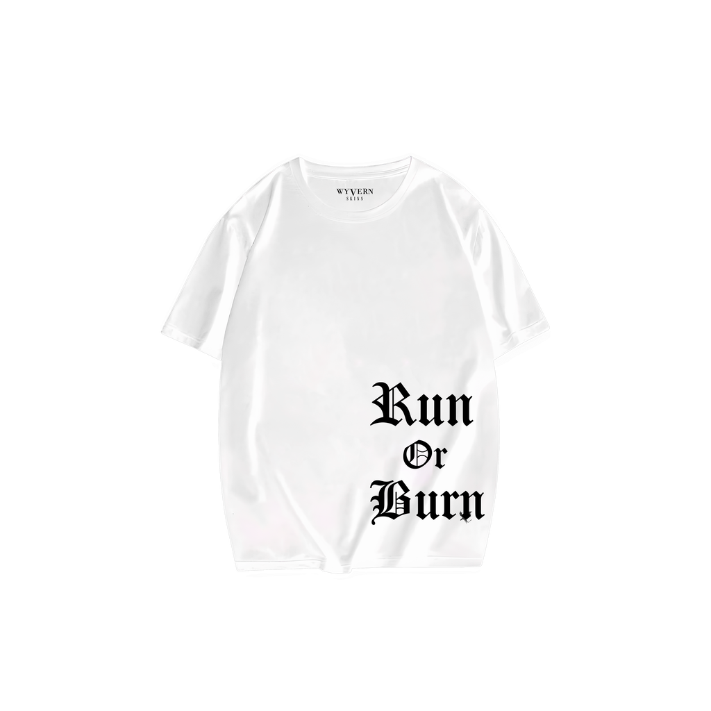 Run Or Burn – Premium Oversized Black Tee