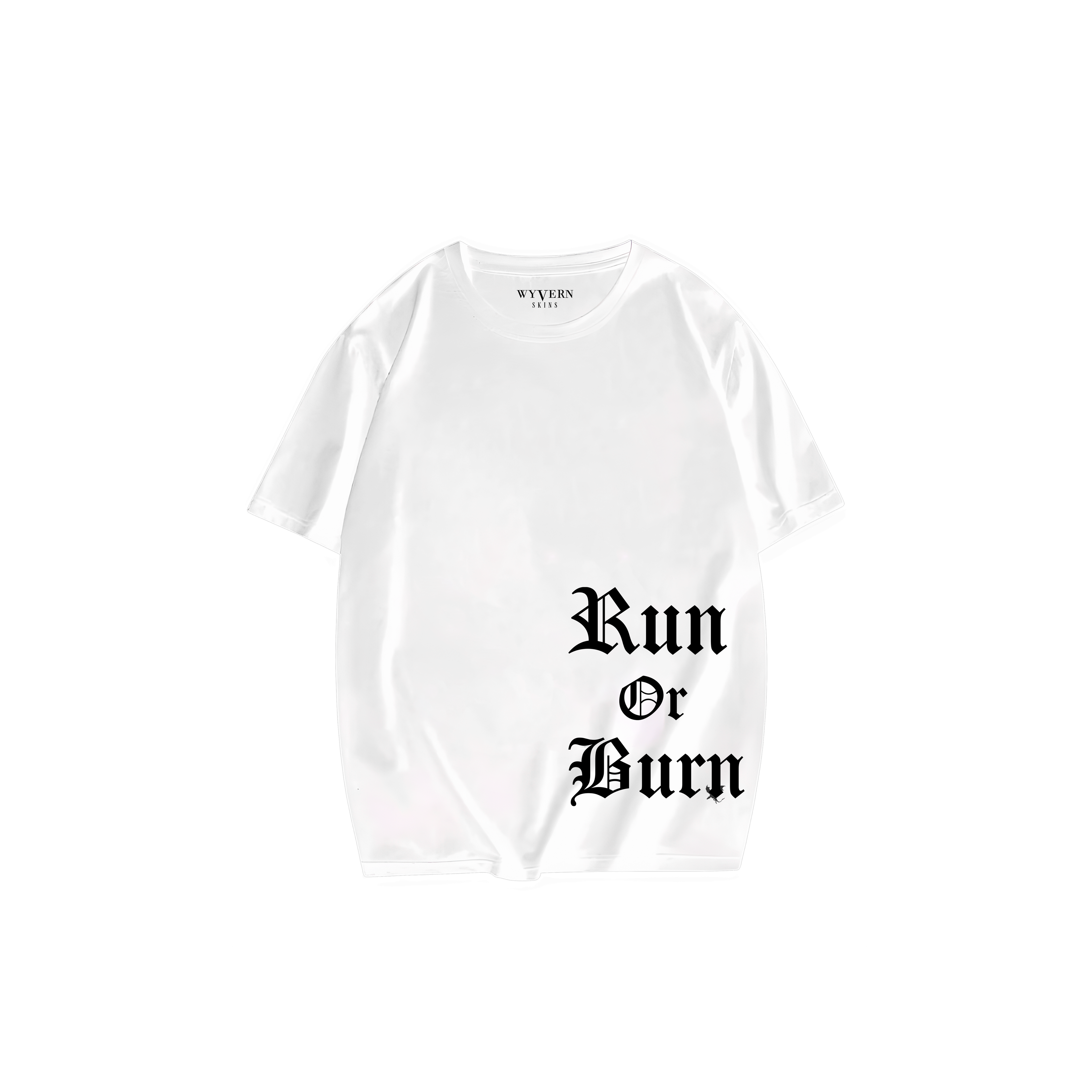 Run Or Burn – Premium Oversized Black Tee